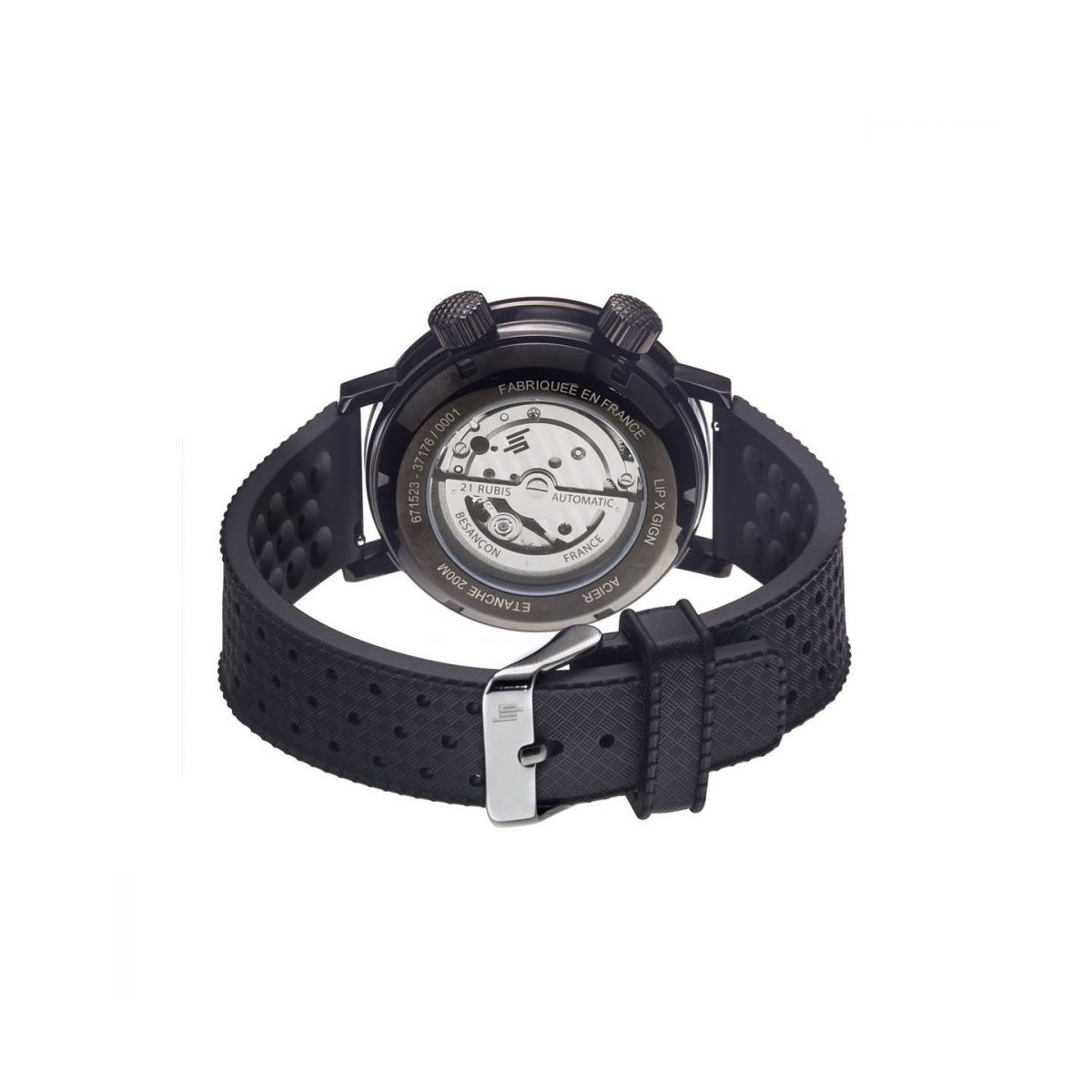 new Montre mixte Lip "NAUTIC SKI GIGN" 41 mm cadran titane - 671523 automatique