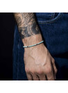 Bracelet Homme ajustable acier et corde vert d'eau "AZUL WAX"