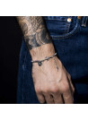 Bracelet Homme ajustable acier et corde multicolore "BROWN WAX"