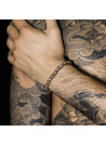 Bracelet Homme acier et pierres d'agate beige "SUNRISE"