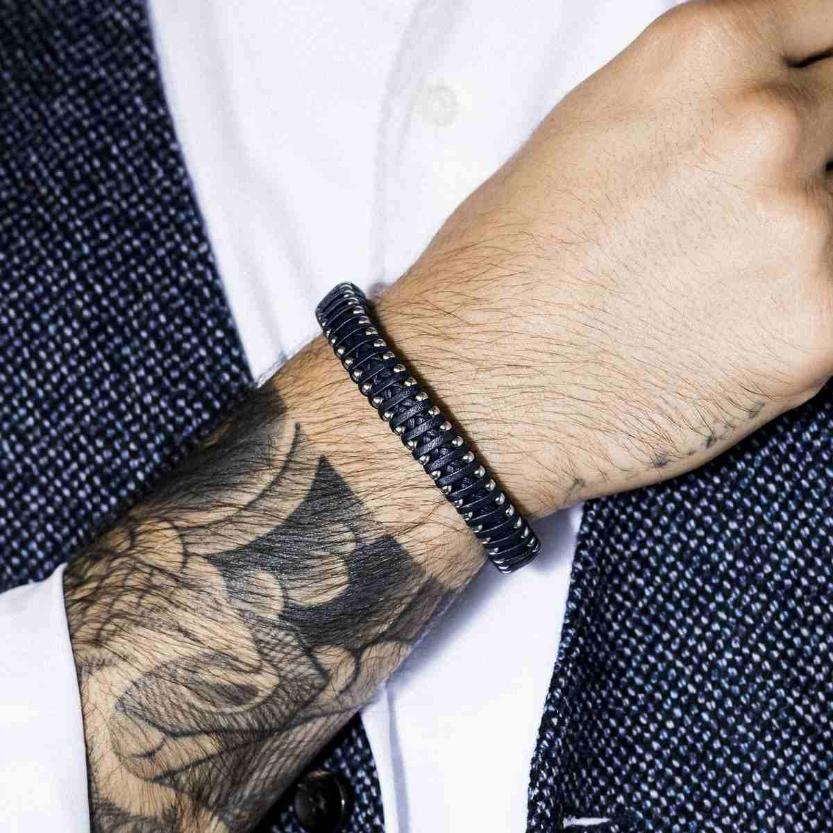 Bracelet cuir hotsell bleu homme
