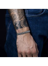 Bracelet Homme acier et cuir gris "GREY WAX CORD" | Mes-bijoux.fr