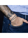 Bracelet Homme acier double tour gris "ALLOY BUTTON"