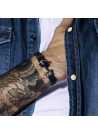 Bracelet Homme double tour cuir bleu marine "ANCHOR"