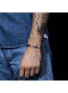 Bracelet Homme triple cable acier Bicolore Bleu et Gris "DAIKO"