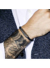 Bracelet Homme cuir noir et acier "RICK "