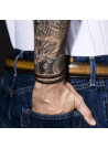 Bracelet Homme double tour cuir noir "HOOKS"