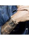 Bracelet Homme "JAKUB" avec perles d'Howlite et Argent 925