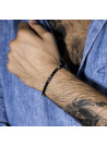 Bracelet Homme "UNAI" avec perles de pierres noires" et Argent 925