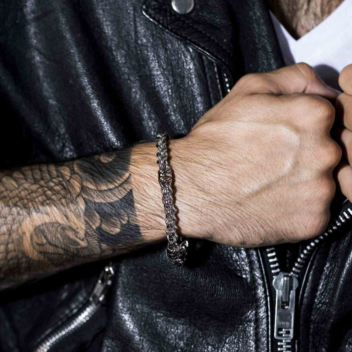 Bracelet Homme en Argent massif 925 Bracelet Homme Argent 925/1000 "Astor"