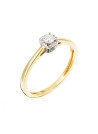 Solitaire Or Jaune et Diamants 0,10 carat "Amoureuse"