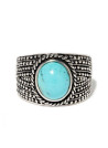 Bague argent massif et pierre turquoise ronde