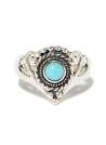 Bague argent massif pierre de turquoise ronde