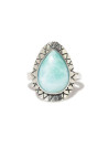 Bague argent massif pierre centrale de larimar