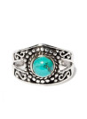 Bague argent massif turquoise ronde