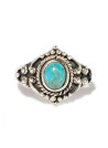 Bague argent massif  pierre de turquoise ovale