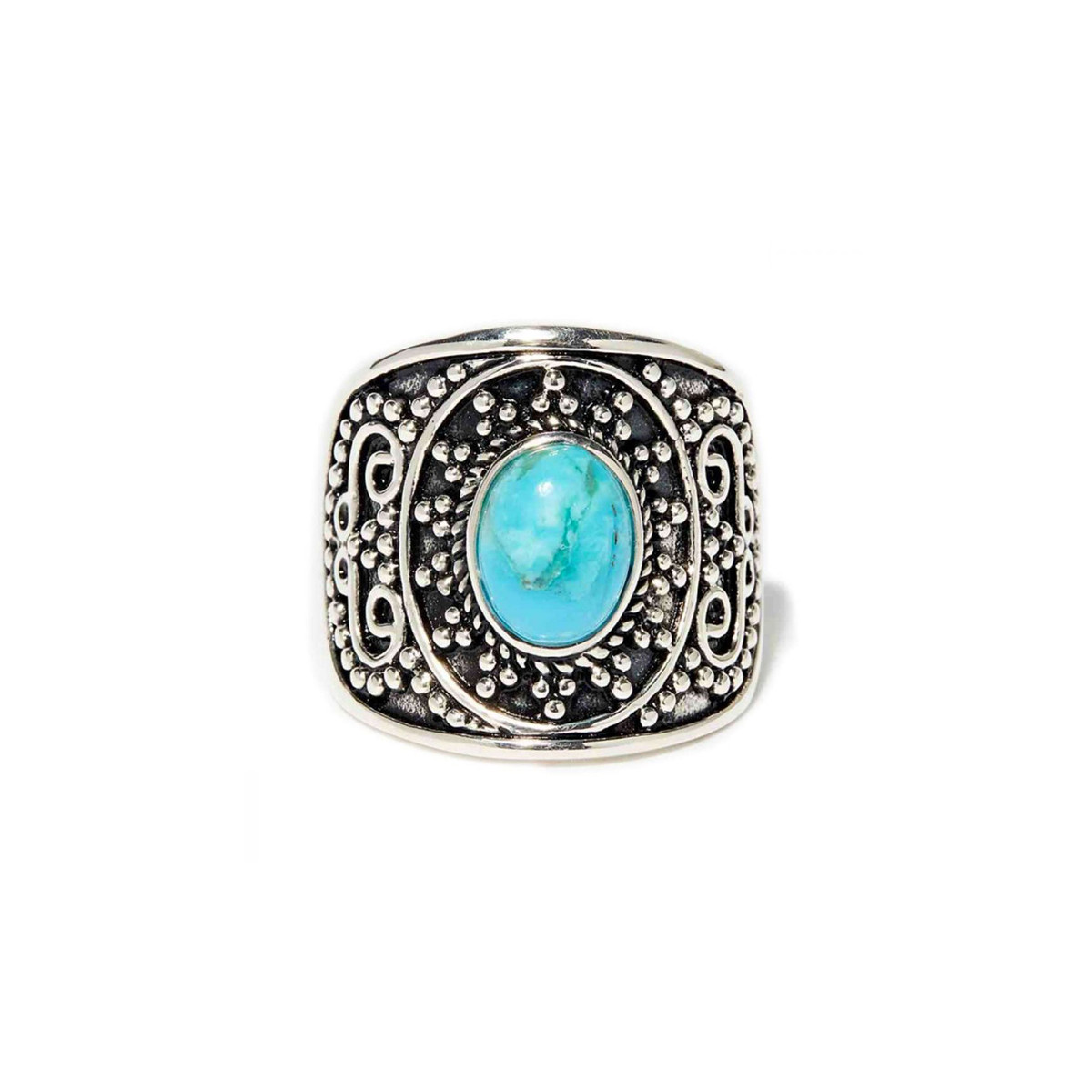 Bague "HueledeNoche" Turquoise 0,72ct et Argent Massif 925/1000