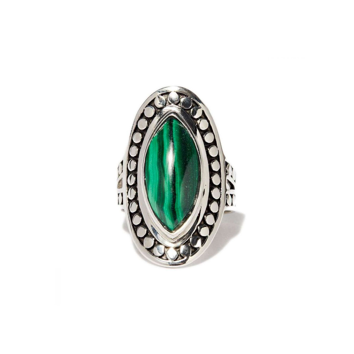 Bague argent massif et pierre naturelle Bague "Atardecer" Malachite 5,40ct et Argent Massif 925/1000