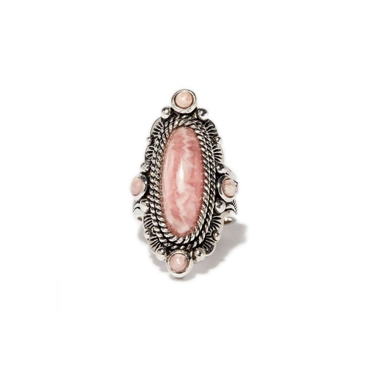 Bague argent massif et pierre naturelle Bague "Coyol" Rhodochrosite 6,30ct/5 et Argent Massif 925/1000