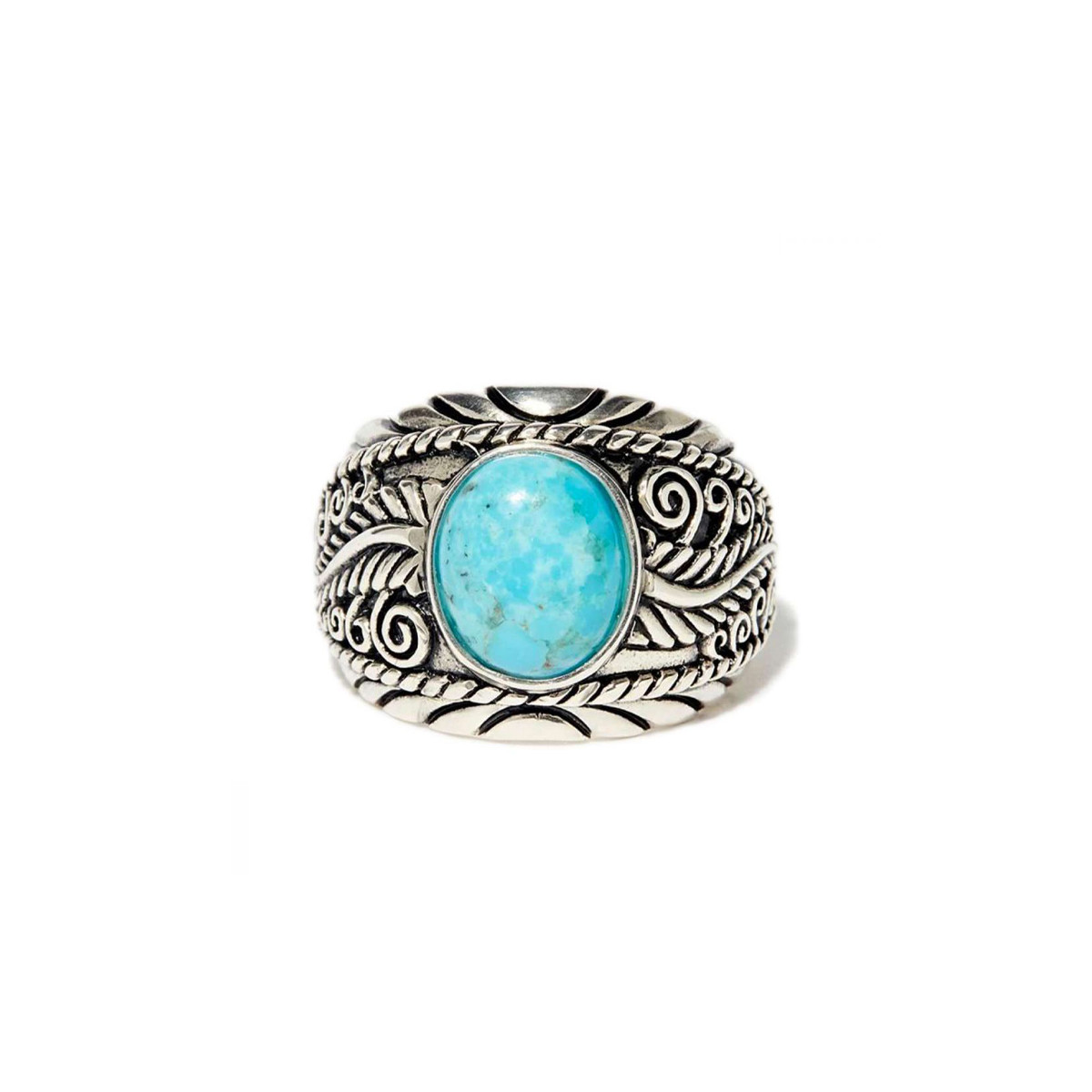 Bague argent massif turquoise ovale Bague "Lantana" Turquoise 3,24ct et Argent Massif 925/1000