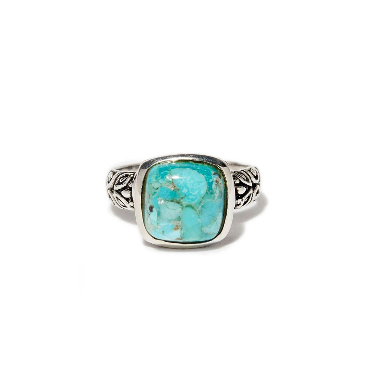 Bague "Cardenal" Turquoise 3,10ct et Argent Massif 925/1000