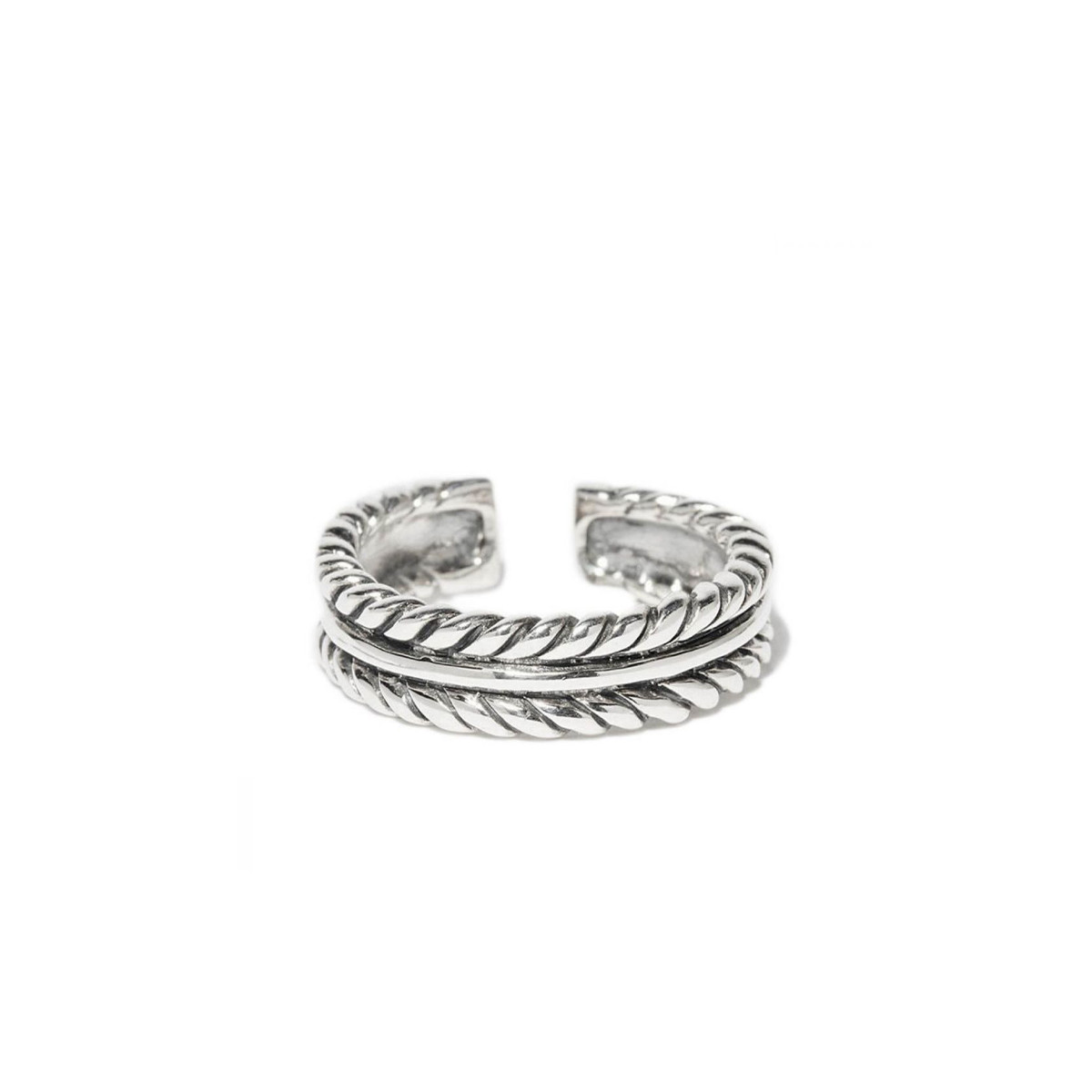 Bague argent massif anneau incurvée Bague "Ceibo" Argent Massif 925/1000