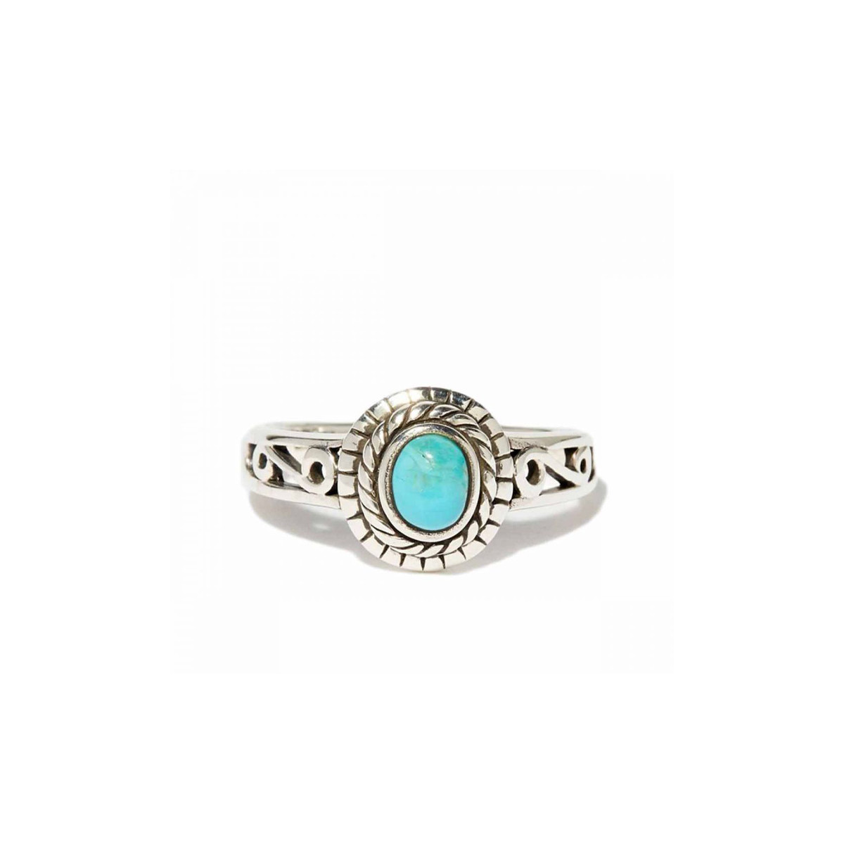 Bague argent massif et pierre naturelle Bague "Damiana" Turquoise 0,10ct et Argent Massif 925/1000