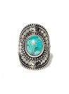 Bague argent massif  turquoise de forme ronde
