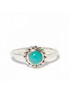Bague argent massif  turquoise de forme ronde