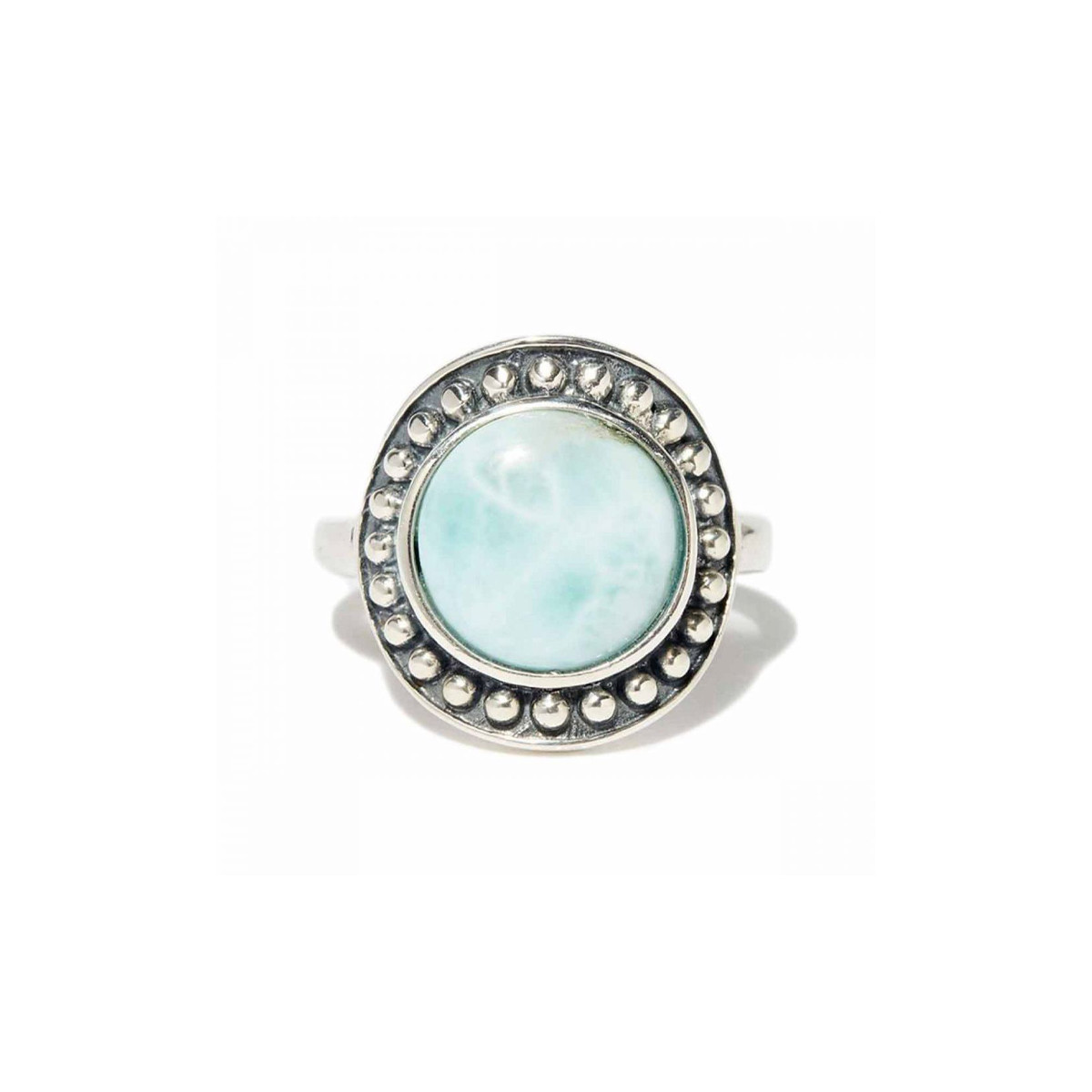 Bague argent massif et pierre naturelle Bague "Guinda" Larimar 3,03 ct et Argent Massif 925/1000