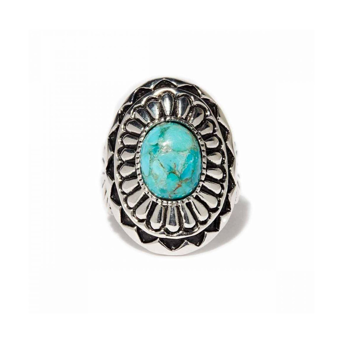 Bague argent massif et pierre naturelle Bague "Alhelí" Turquoise 2,70ct et Argent Massif 925/1000