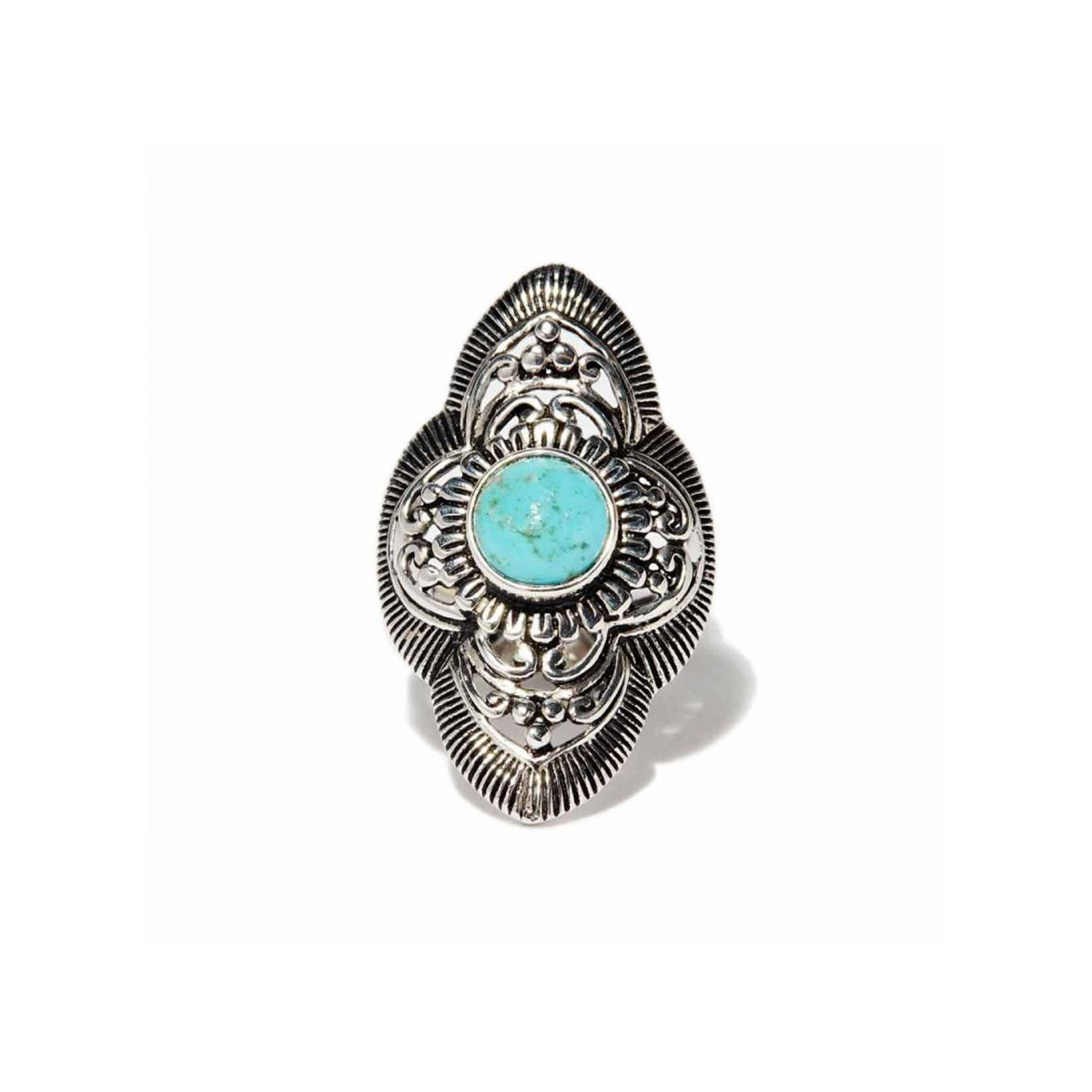 Bague argent massif et pierre naturelle Bague "Yuca" Turquoise 1,70ct et Argent Massif 925/1000