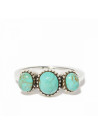 Bague argent massif et turquoise de forme ovales
