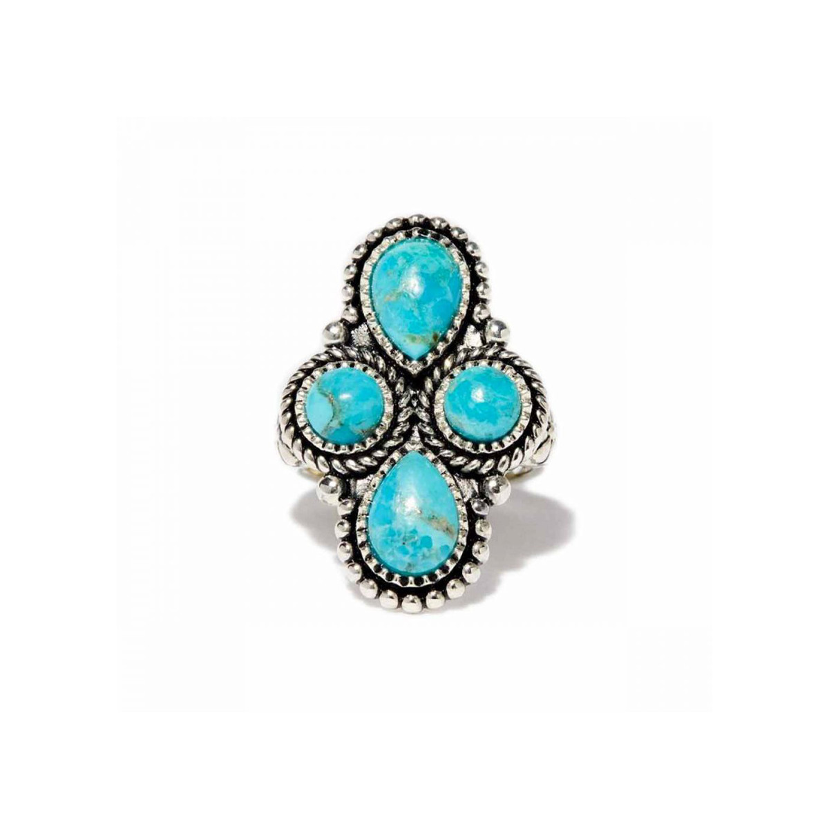 Bague "Lobelia" Turquoise 3,86ct/4 et Argent Massif 925/1000