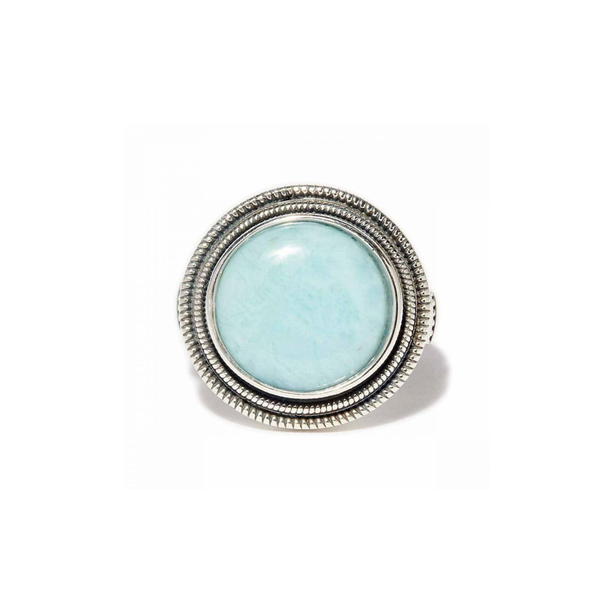 Bague argent massif et pierre naturelle Bague "Guayacán" Larimar et 4,66ct et Argent Massif 925/1000