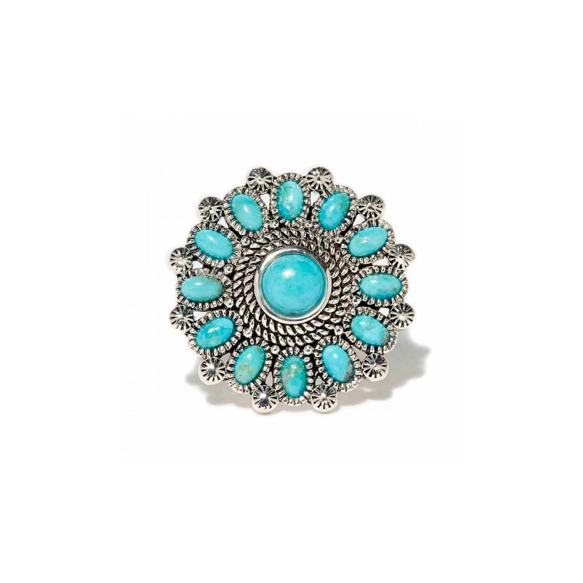 Bague argent massif et pierre naturelle Bague "Jacaranda" Turquoise 2,67ct/13 et Argent Massif 925/1000