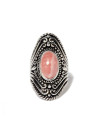 Bague argent massif  rhodochrosite rose de forme ovale