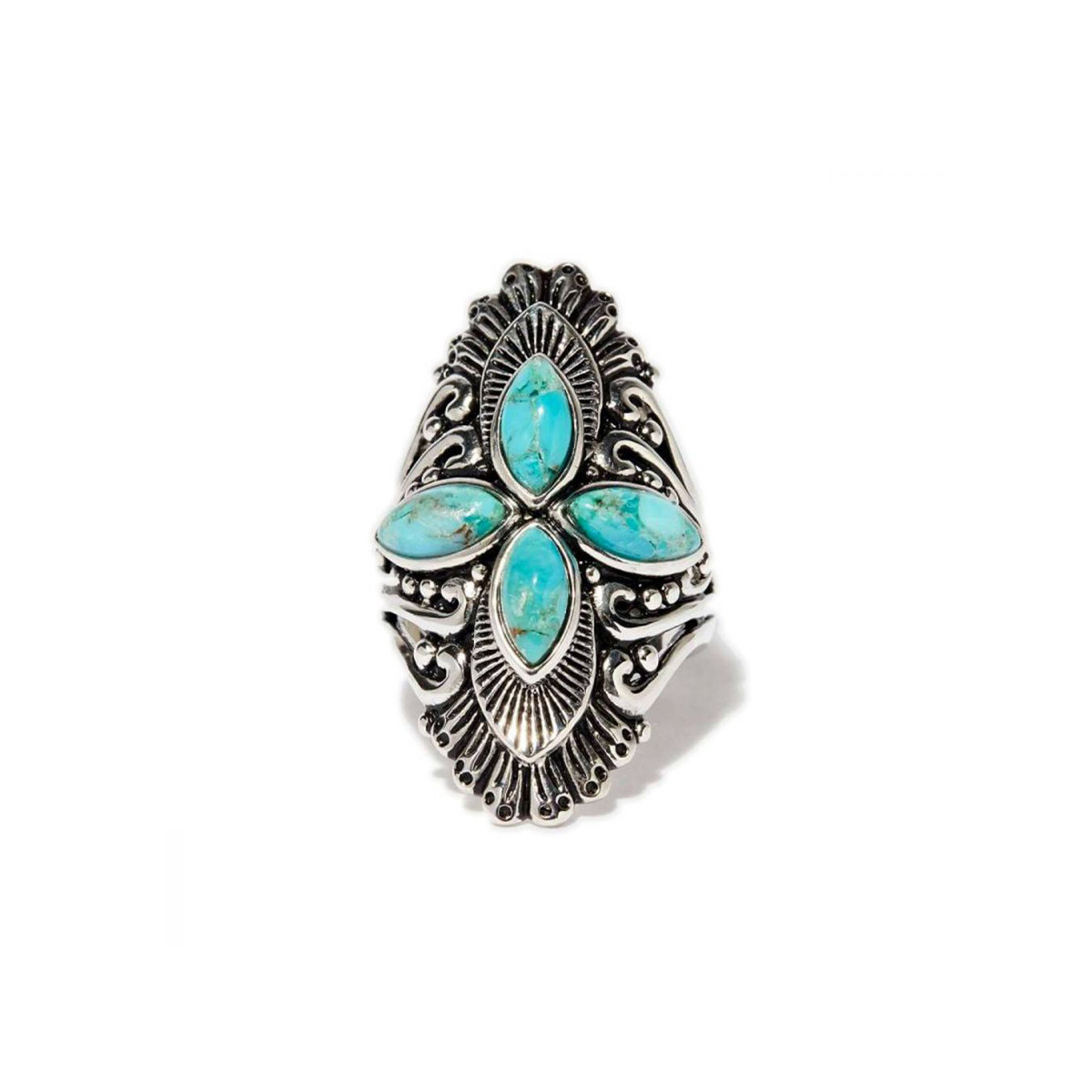 Bague "Aliso" Turquoise 2,70ct et Argent Massif 925/1000