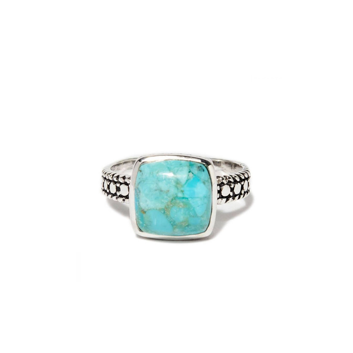 Bague argent massif et pierre naturelle Bague "Caña" Turquoise 2,70ct et Argent Massif 925/1000