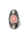 Bague argent massif  rhodochrosite rose