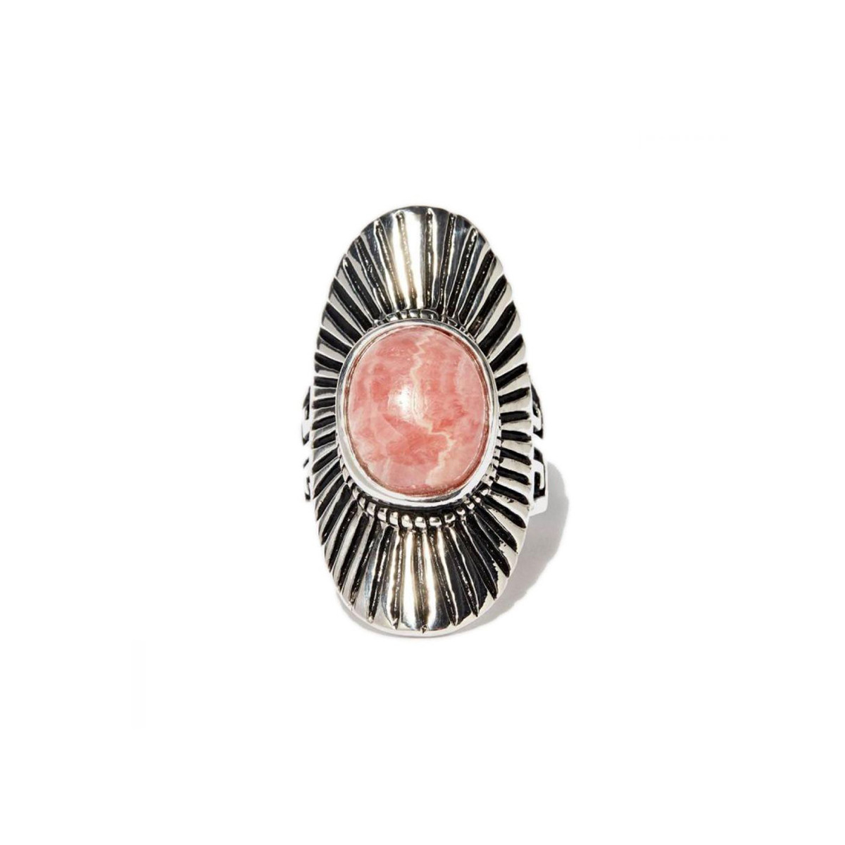 Bague argent massif rhodochrosite rose Bague "Alegría" Rhodochrosite 4,90ct et Argent Massif 925/1000
