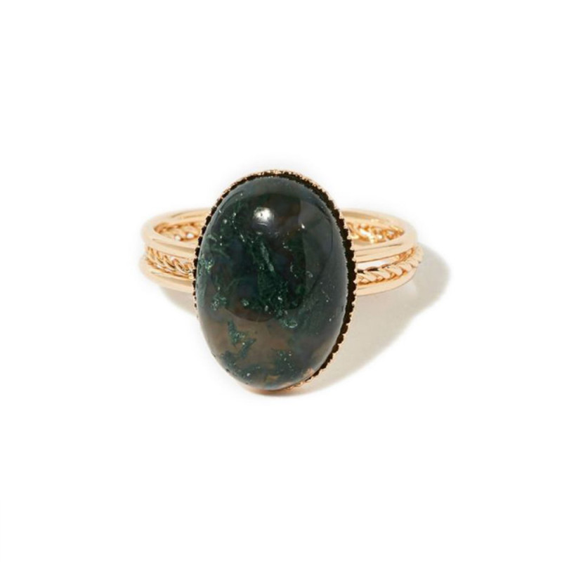Bague ajustable dorée  Tiga  Olivine