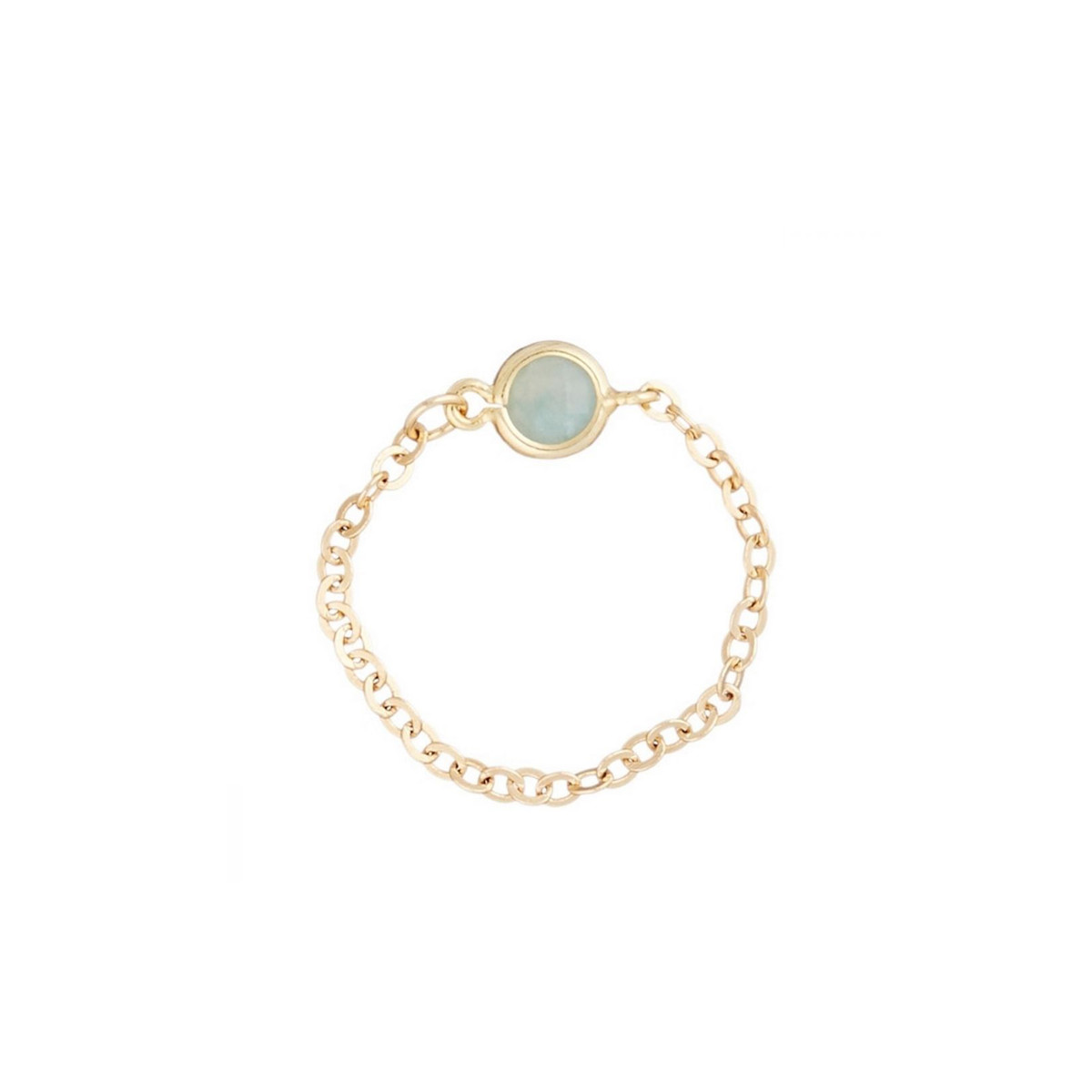 Bague doré et amazonite Bague chaîne doré "Léa" Amazonite