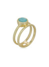 Bague doré et amazonite