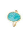Bague ajustable doré et amazonite
