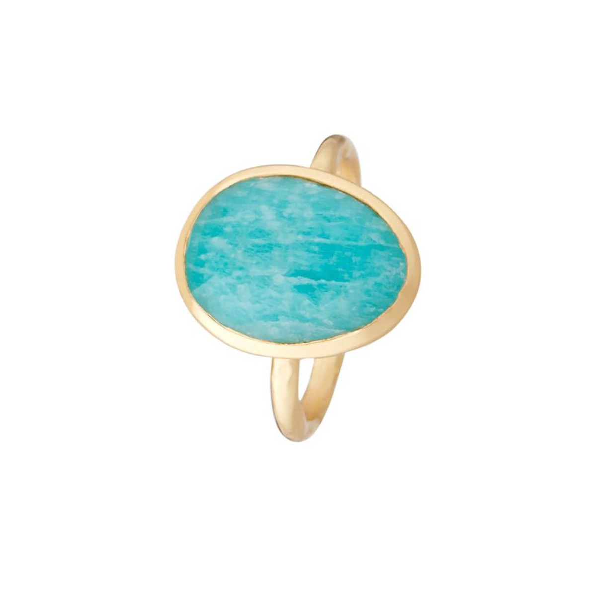 Bague "effluvys" Amazonite verte Laiton doré