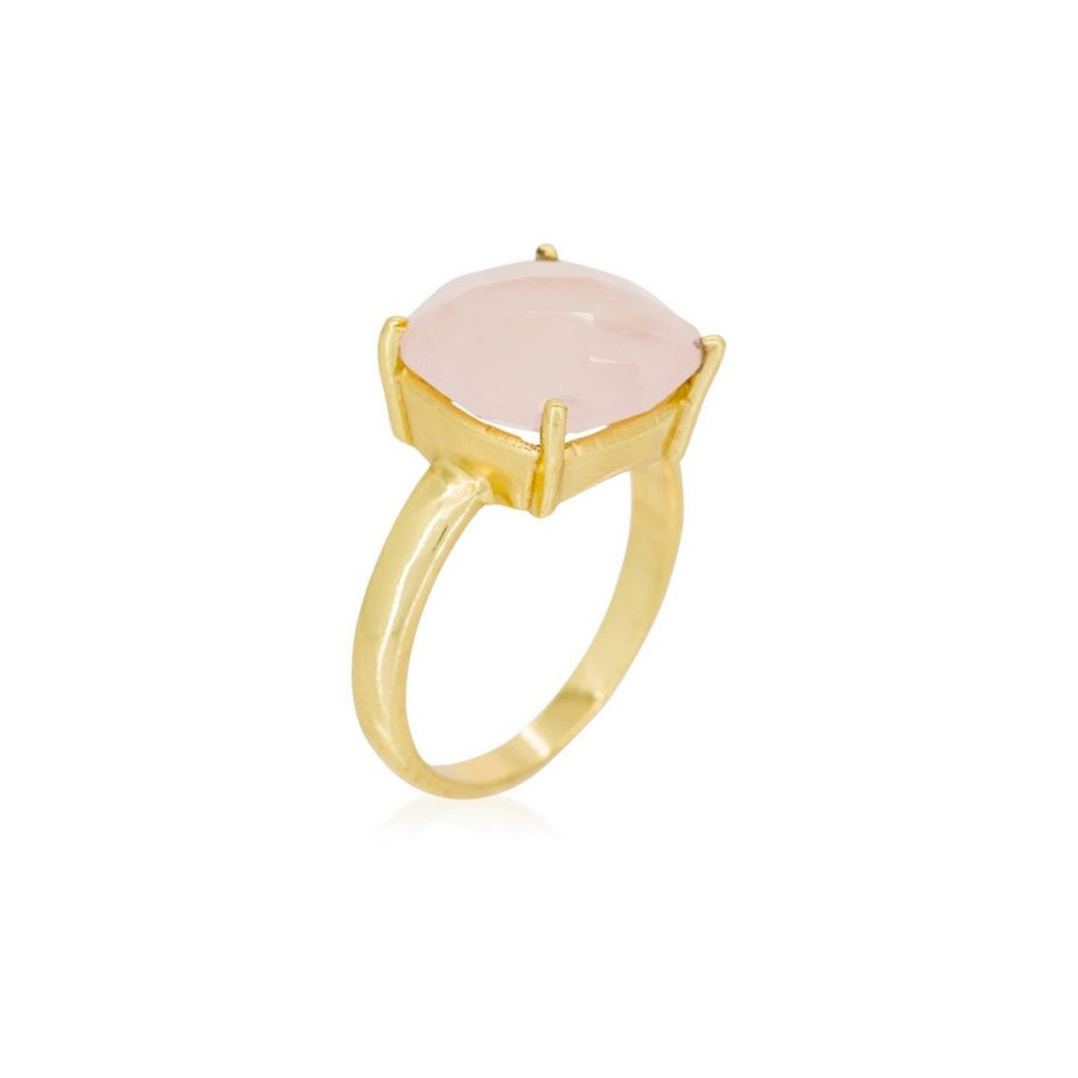 Bague Salya Quartz rose Laiton doré "Éon"
