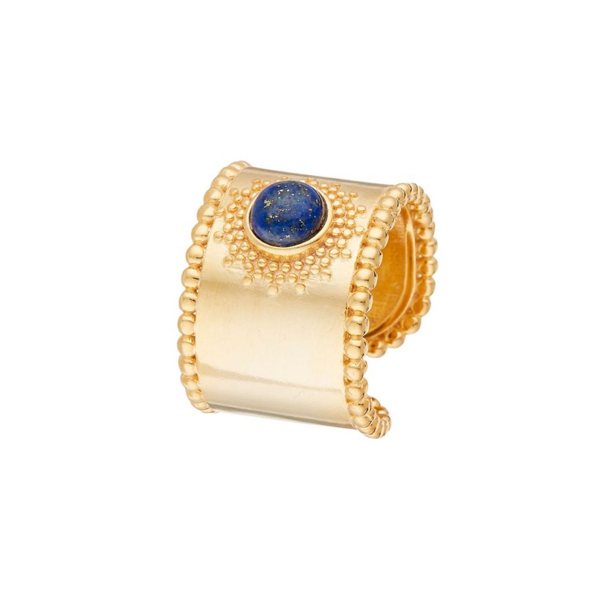 Bague ajustable doré et lapis Bague ajustable Lapis Lazuli Laiton doré "Cristal"