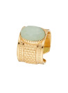 Bague ajustable doré et aventurine