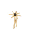 Bague ajustable doré et onyx